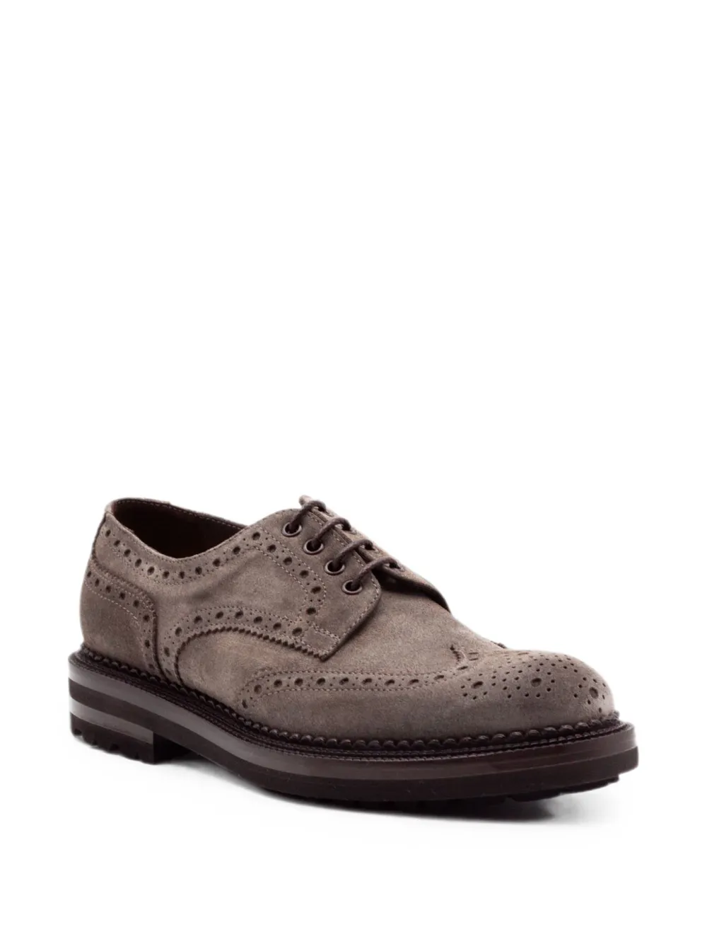 Green George suede brogue derby shoes Grijs