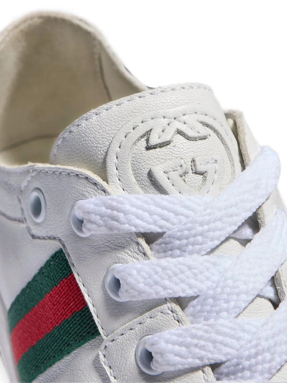 Gucci Kids Web-stripe GG Cross low-top sneakers Wit