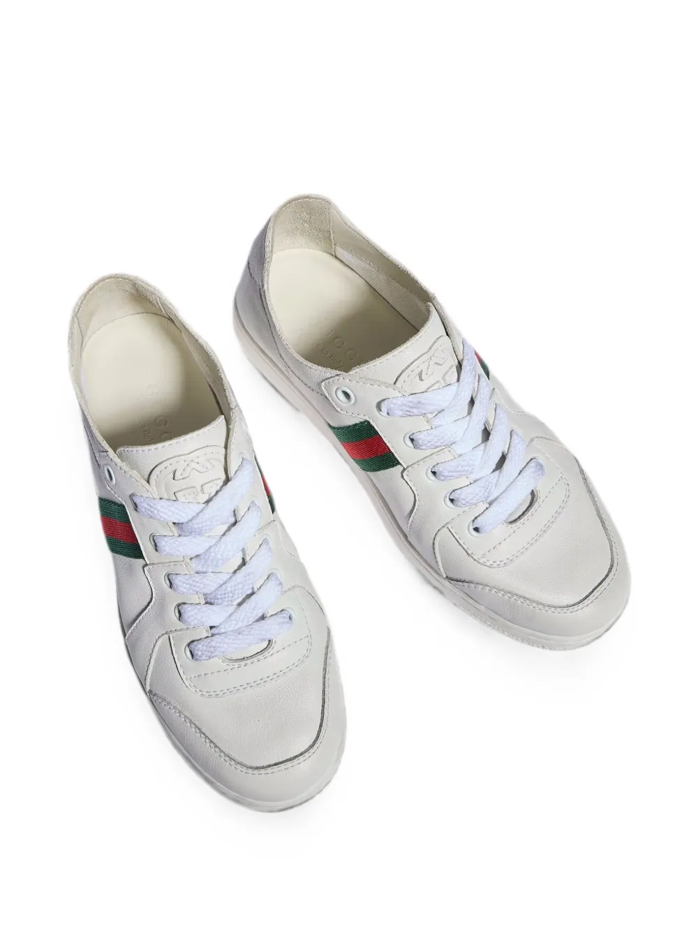 Gucci Kids Web-stripe GG Cross low-top sneakers Wit