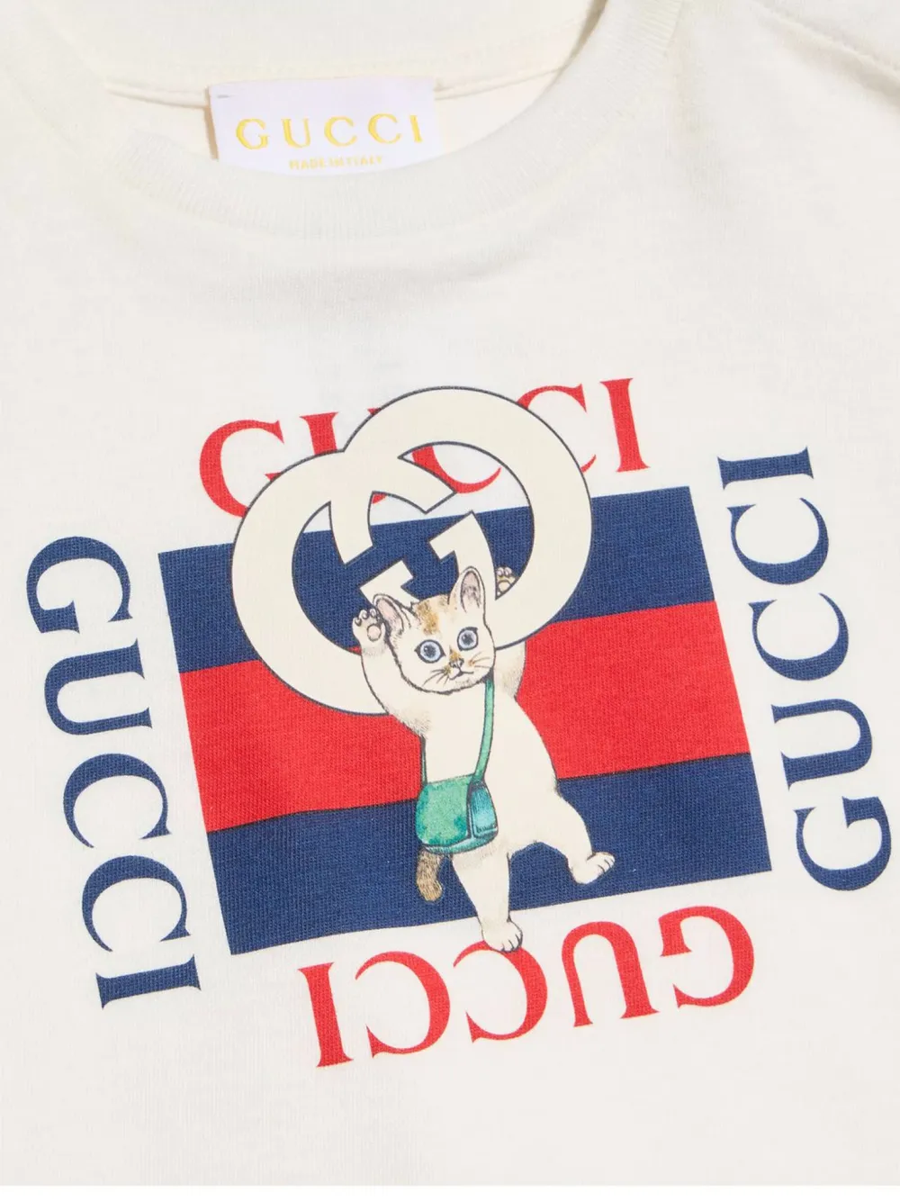 Gucci Kids T-shirt met logoprint Wit