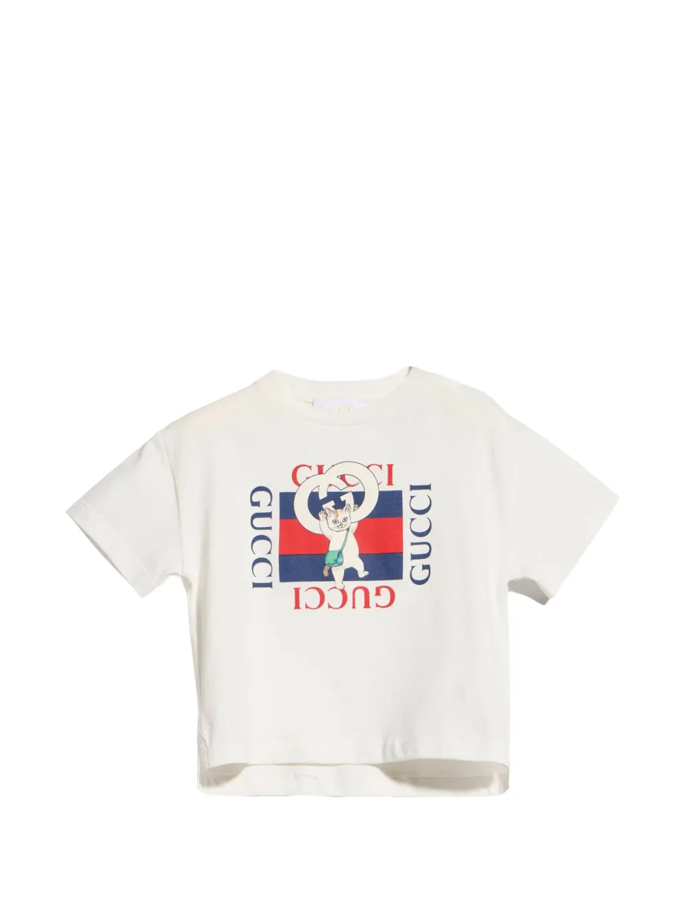 Gucci Kids Yuko Higuchi cat-print T-shirt - Weiß
