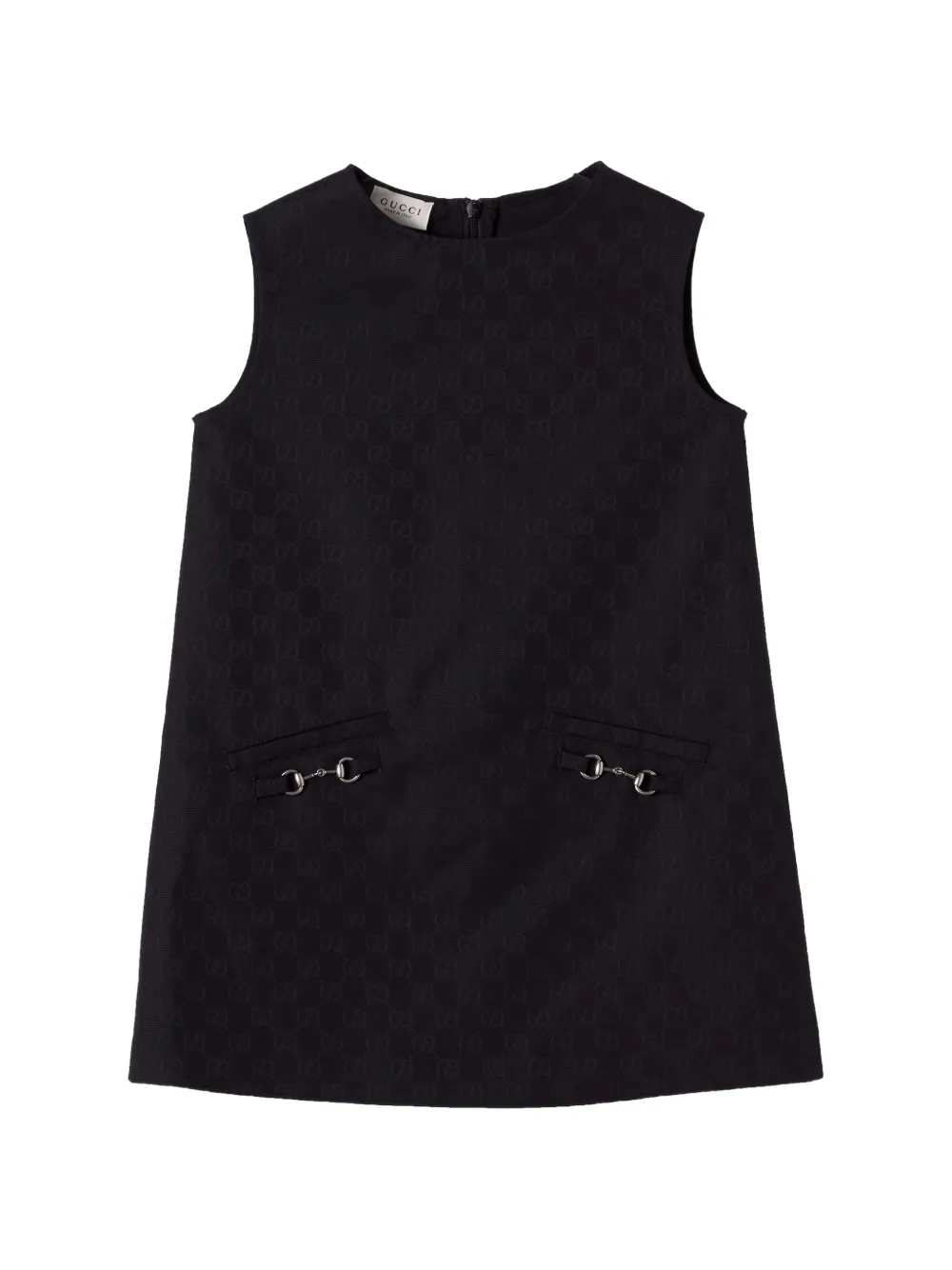 Gucci Kids Horsebit GG-jacquard dress - Schwarz