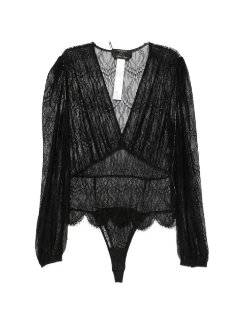 TWINSET lace-panelled long-sleeve bodysuit