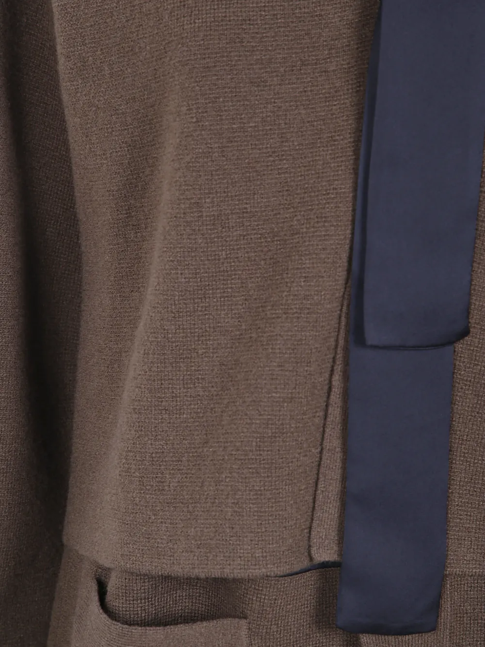 sacai Layered Wool Cardigan in Brown, view 3