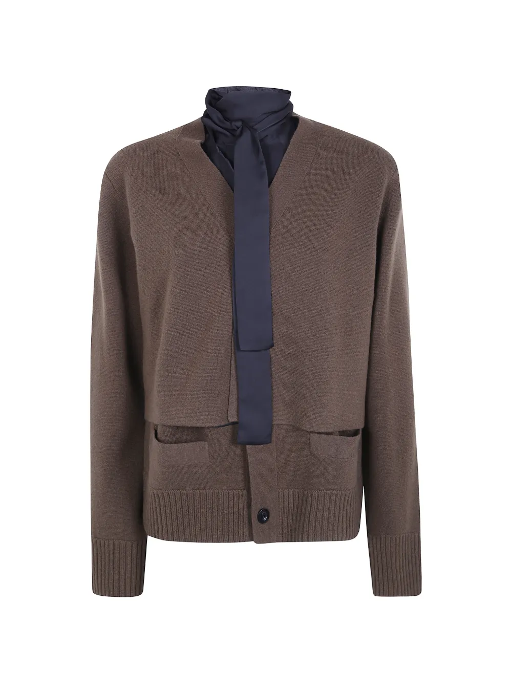 sacai layered wool cardigan - Braun