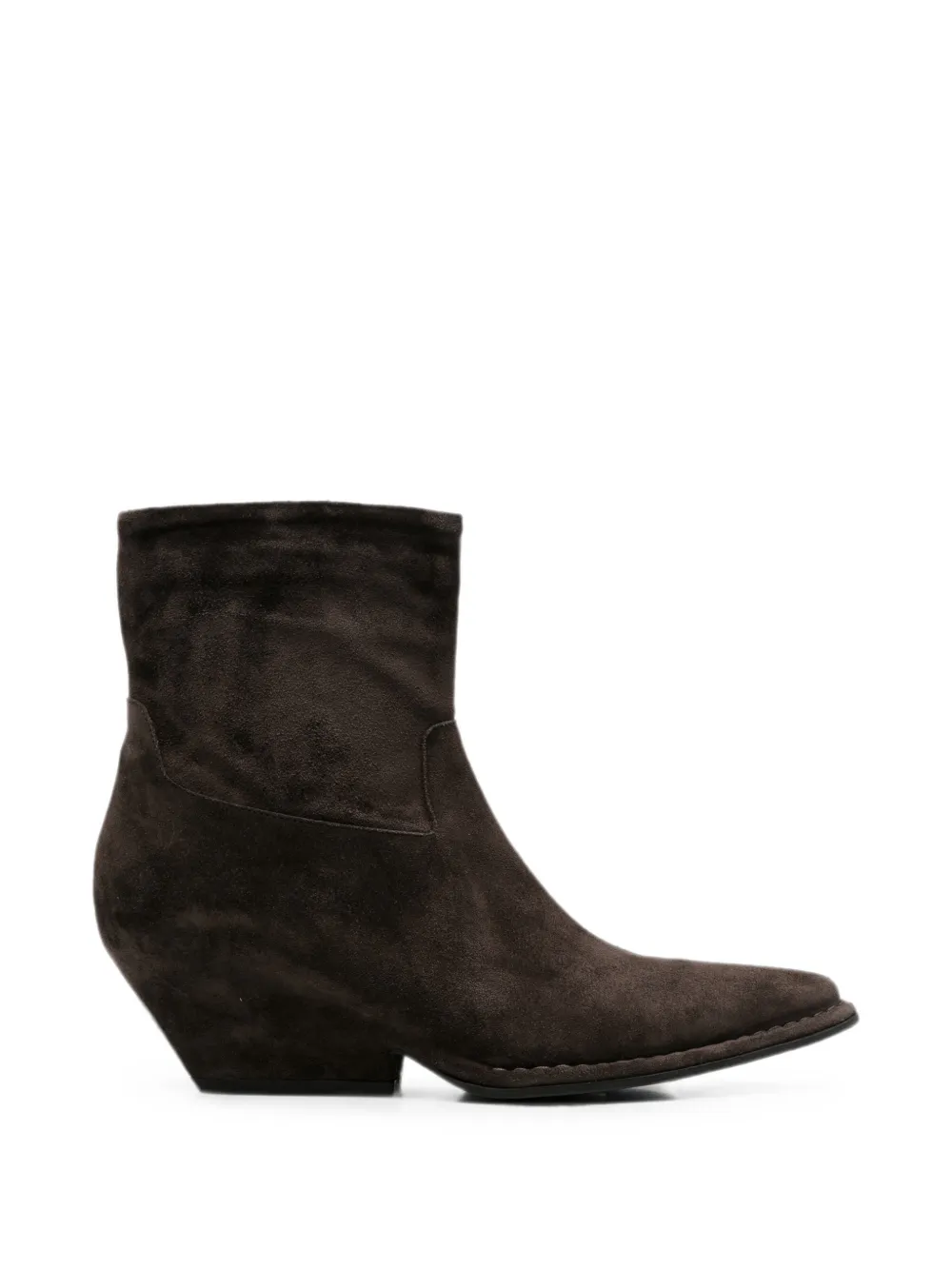 Del Carlo suede pointed-toe ankle boots - Marrone