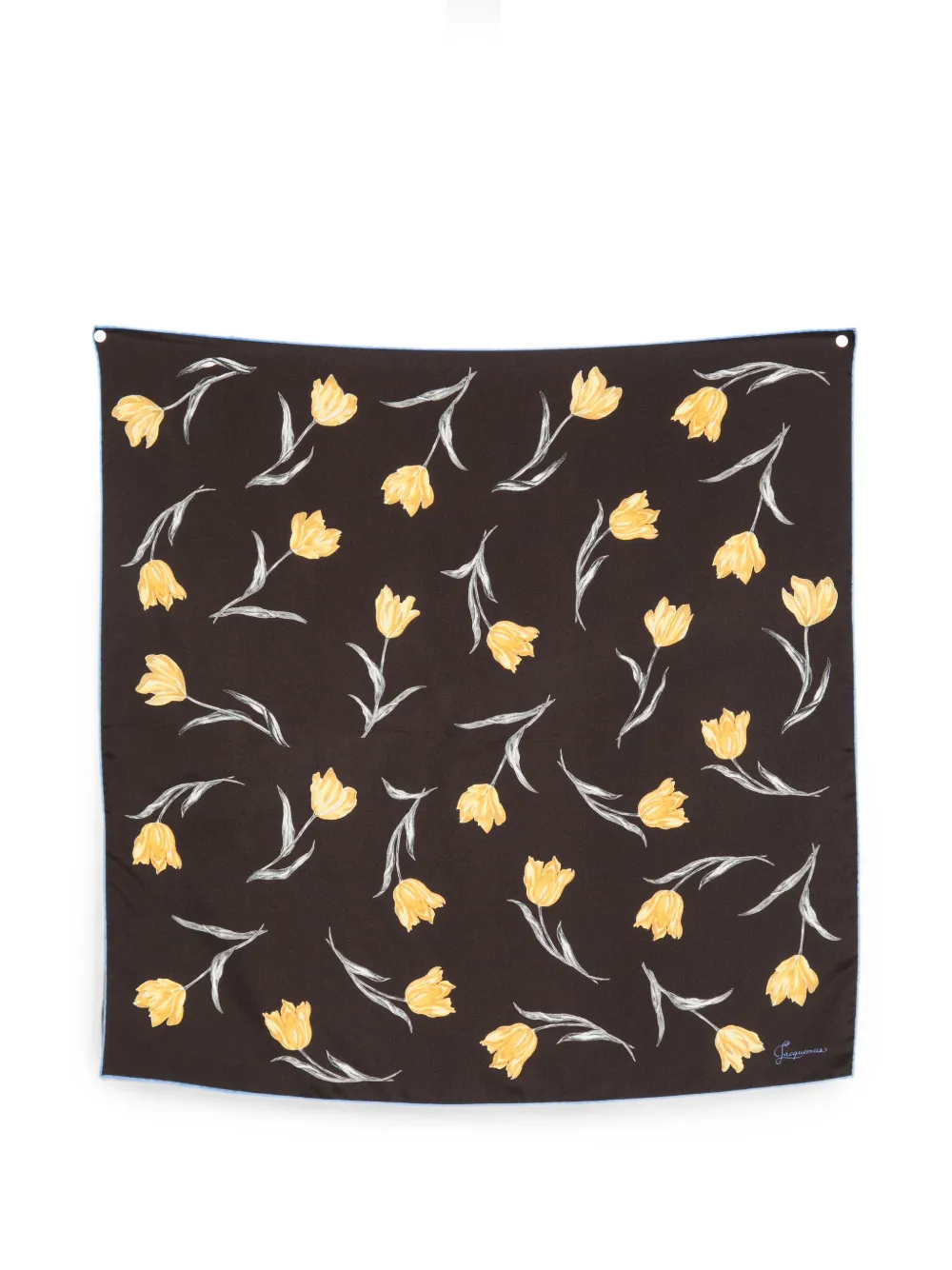 Jacquemus tulip-print square scarf - Schwarz