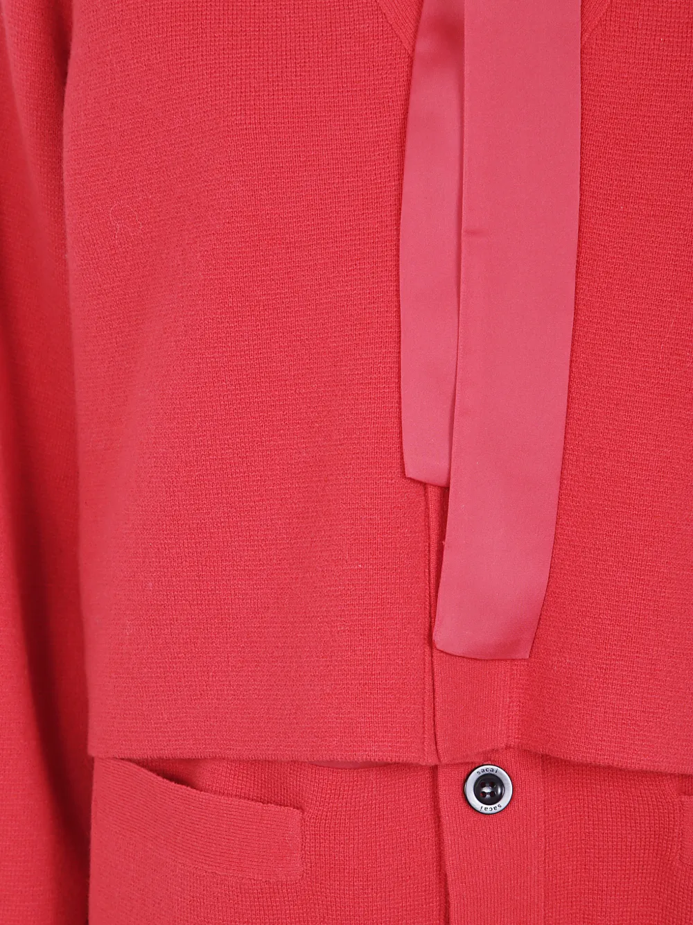 sacai Gelaagd vest met striksluiting Rood