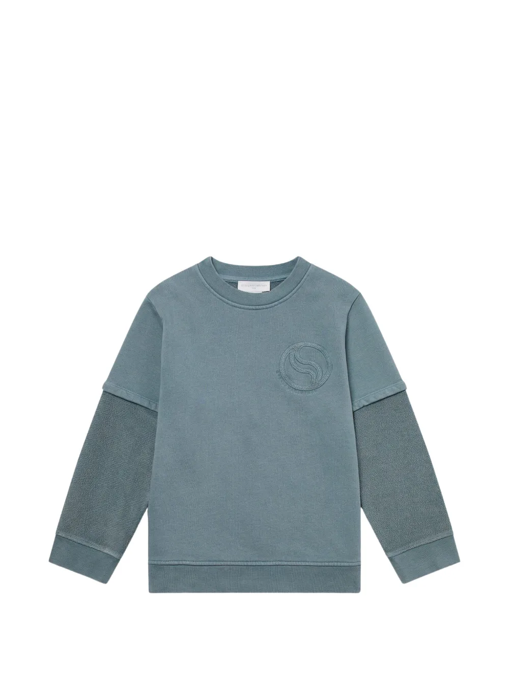 Stella McCartney Kids logo-embroidered layered-sleeve sweater - Blu