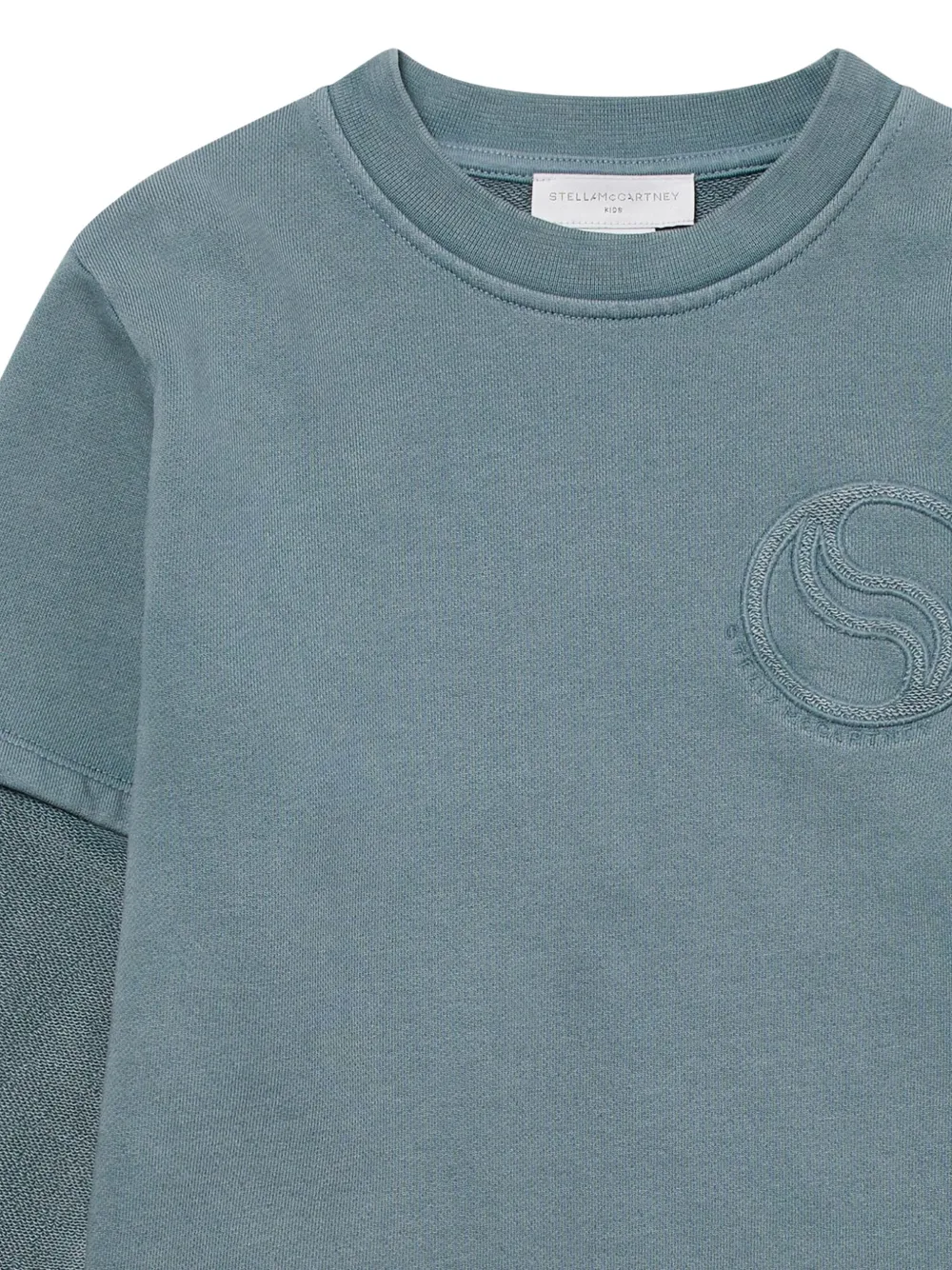 Stella McCartney Kids Trui met geborduurd logo en gelaagde mouwen Blauw