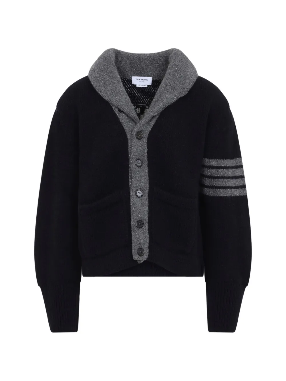 Thom Browne 4-Bar shawl-collar cardigan - Nero