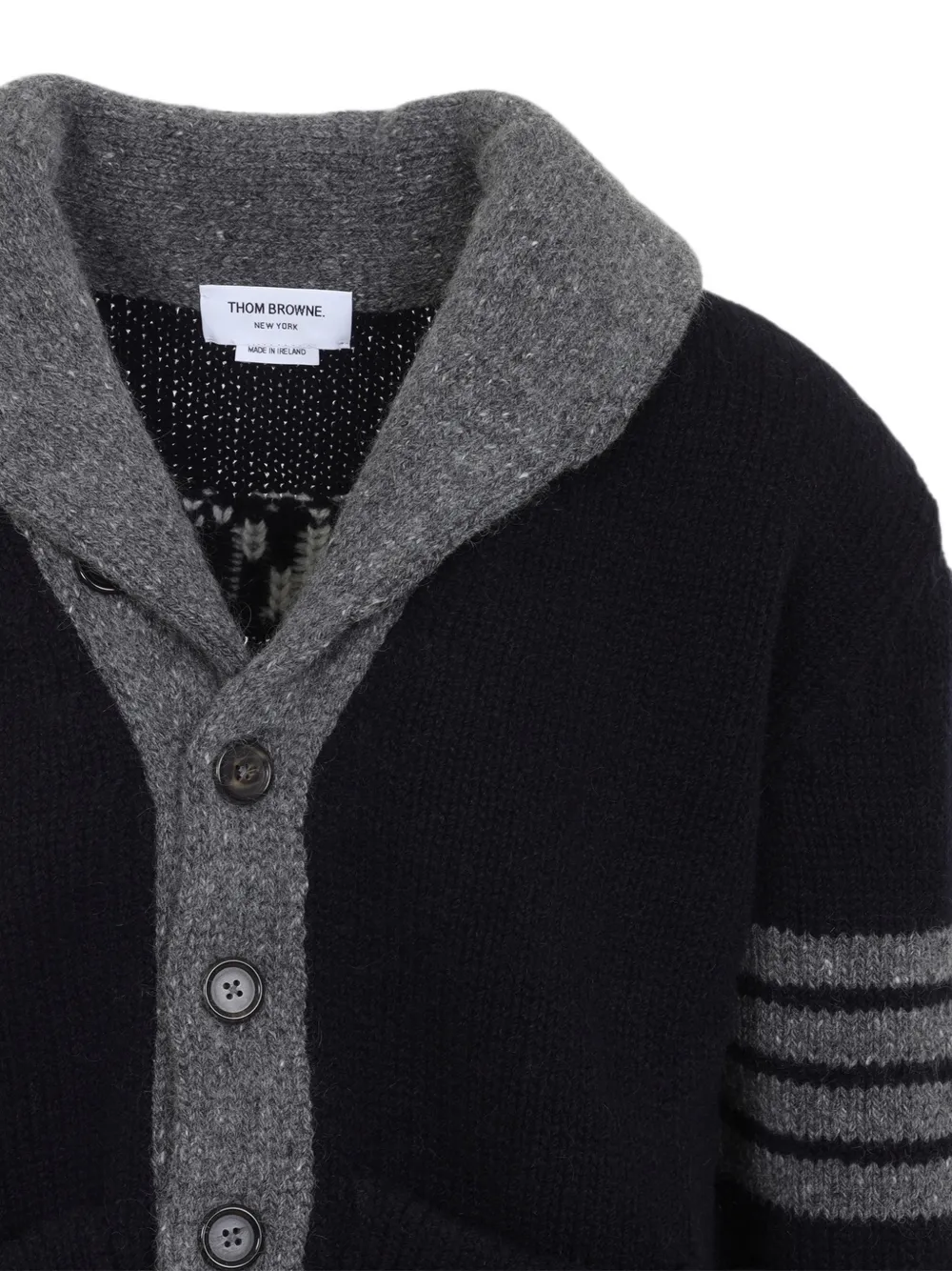 Thom Browne 4-Bar vest met sjaalkraag Zwart