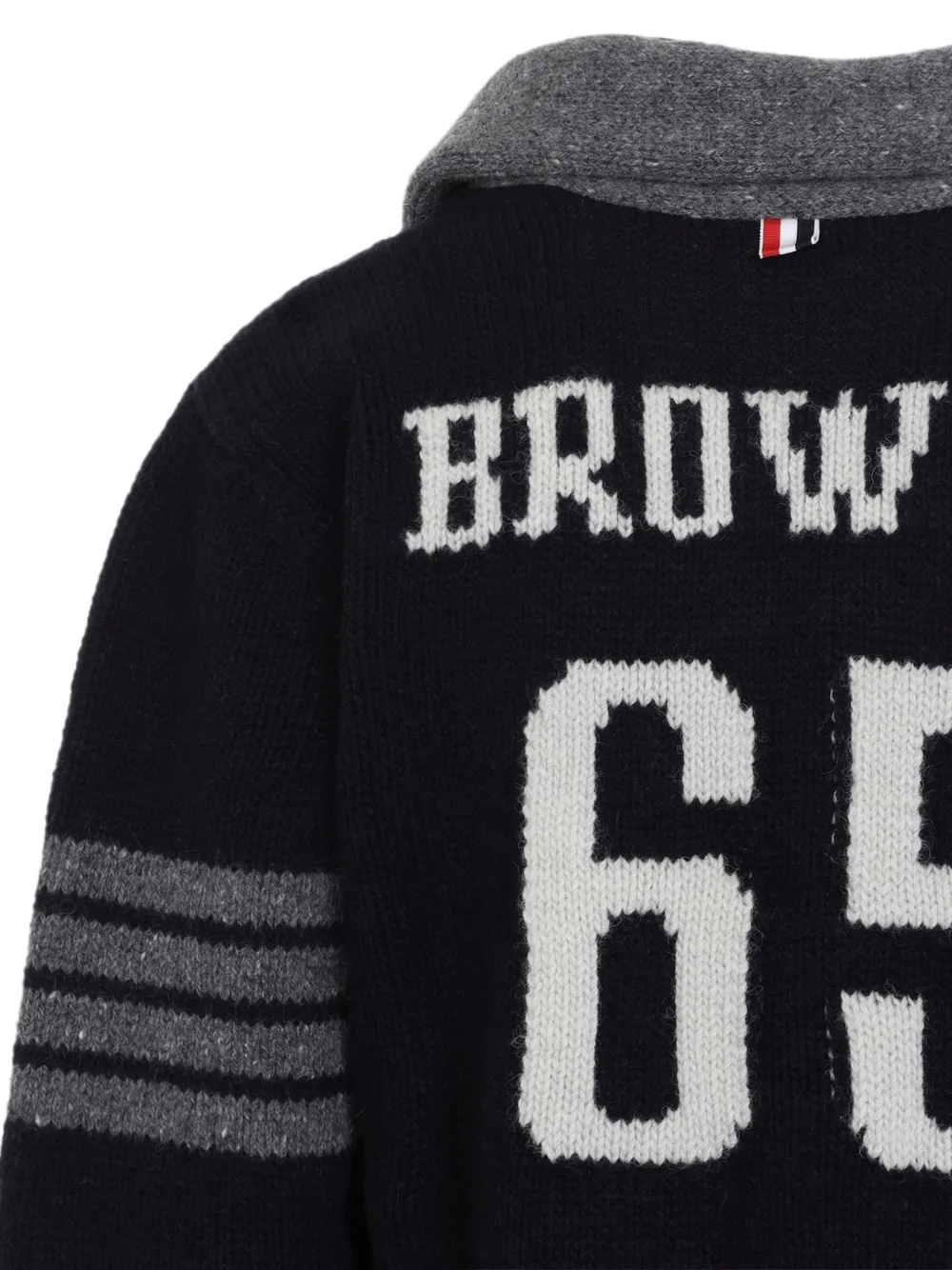 Thom Browne 4-Bar vest met sjaalkraag Zwart