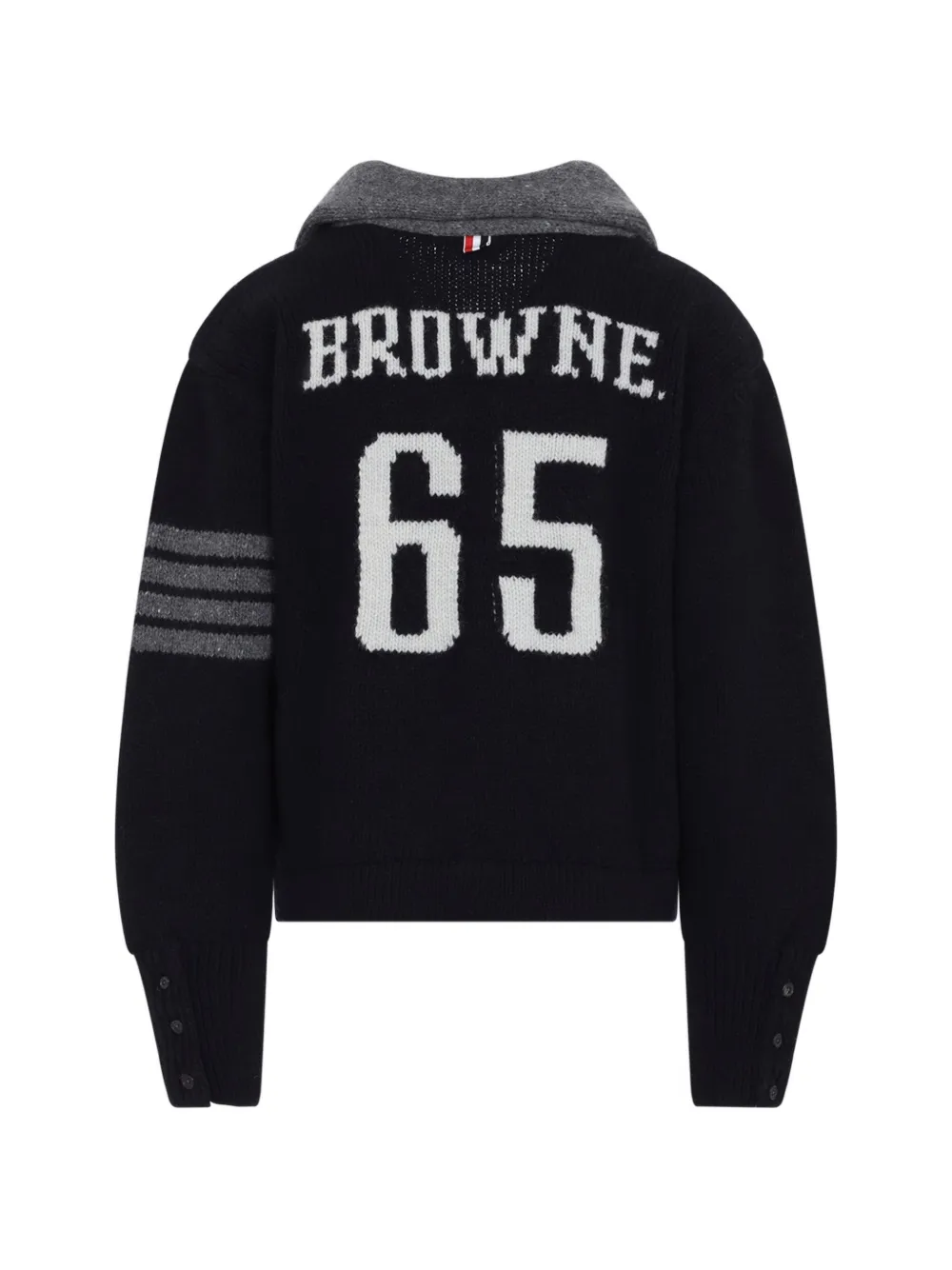 Thom Browne 4-Bar vest met sjaalkraag Zwart