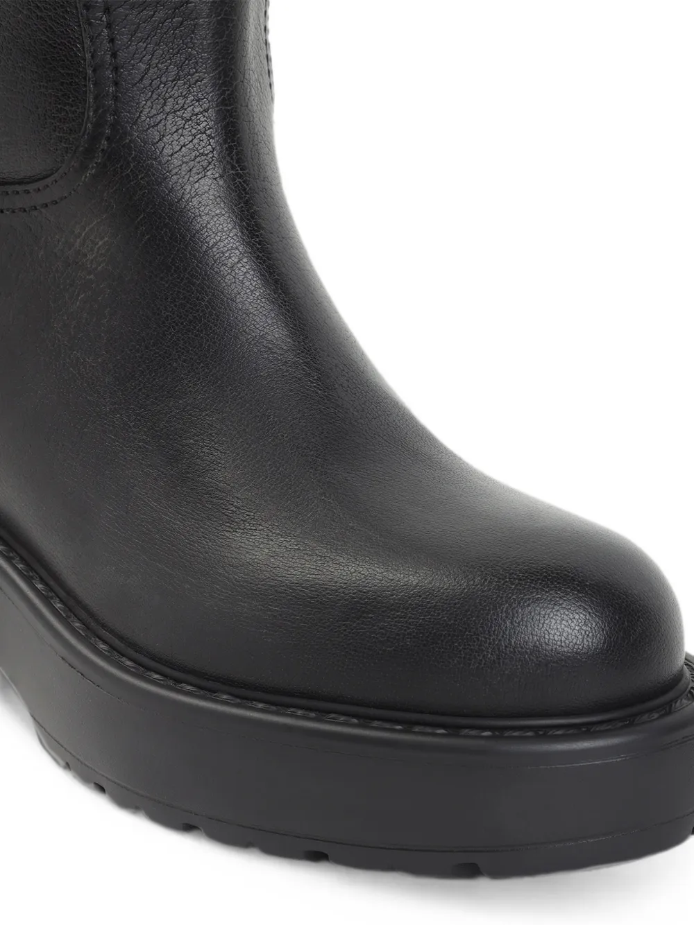 Miu buckle-detail logo-plaque boots Zwart
