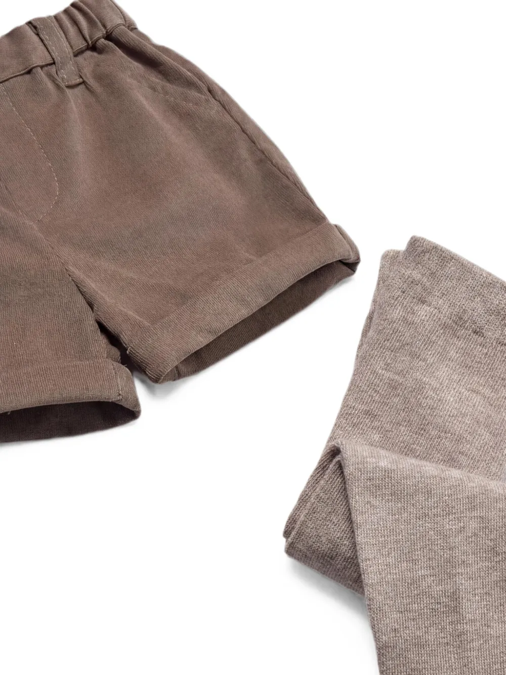 Mayoral Drie intarsia gebreide shorts Beige