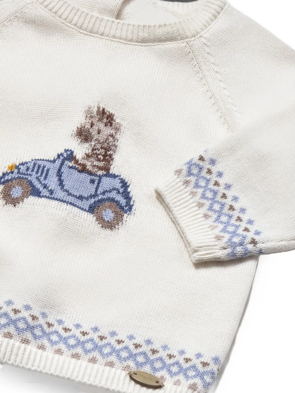 Mayoral Drie intarsia gebreide shorts Beige