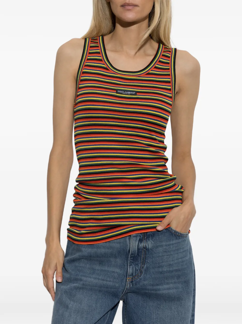 Dolce & Gabbana striped-pattern top Oranje