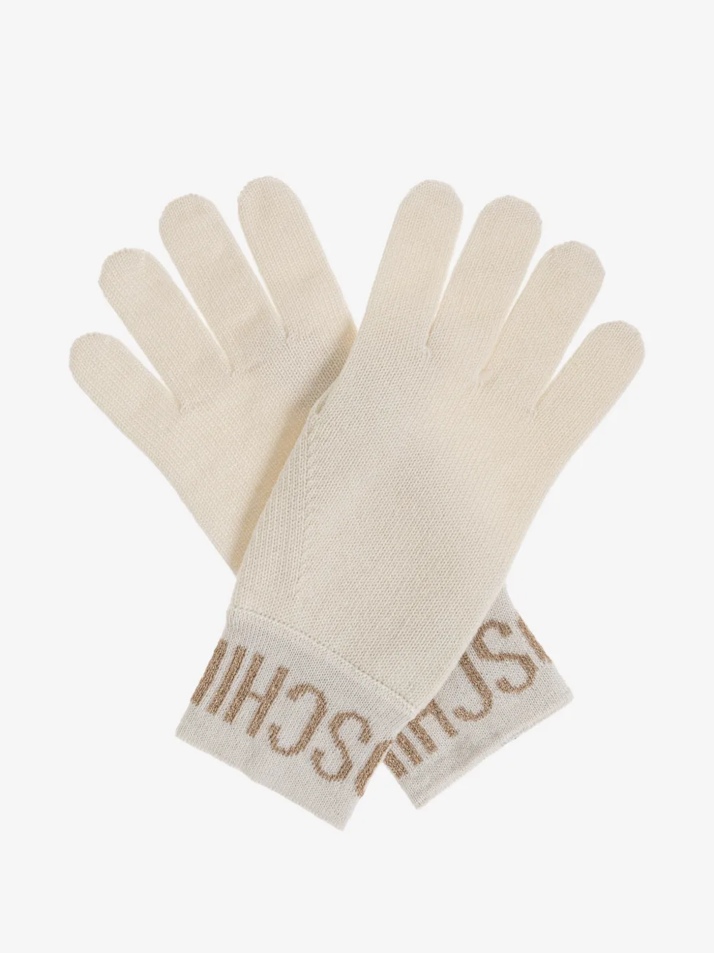 logo-intarsia knitted gloves