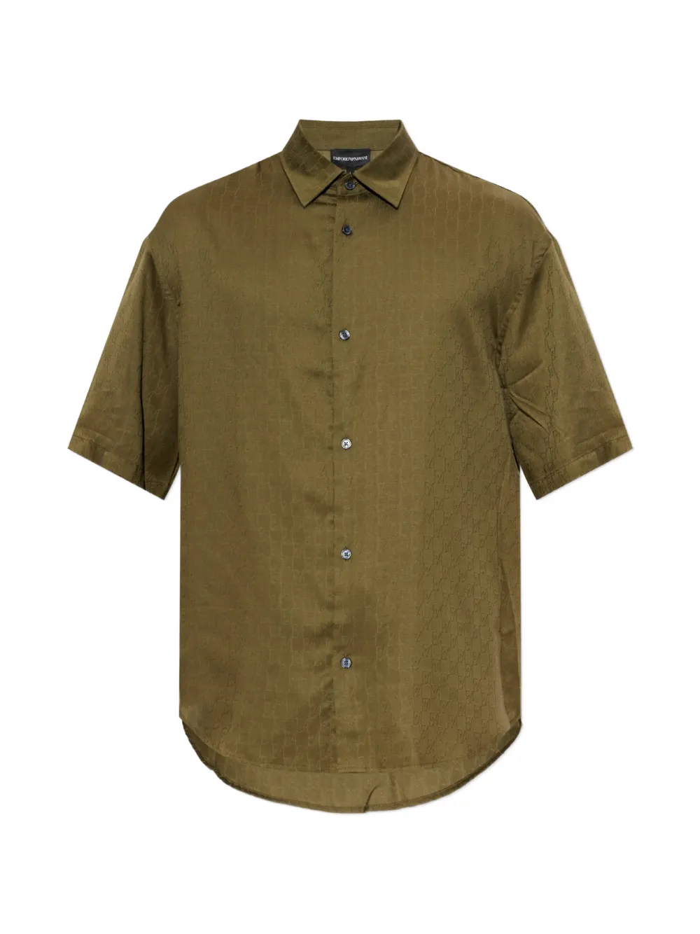 Emporio Armani shirt in lyocell jacquard with a regular fit - Verde