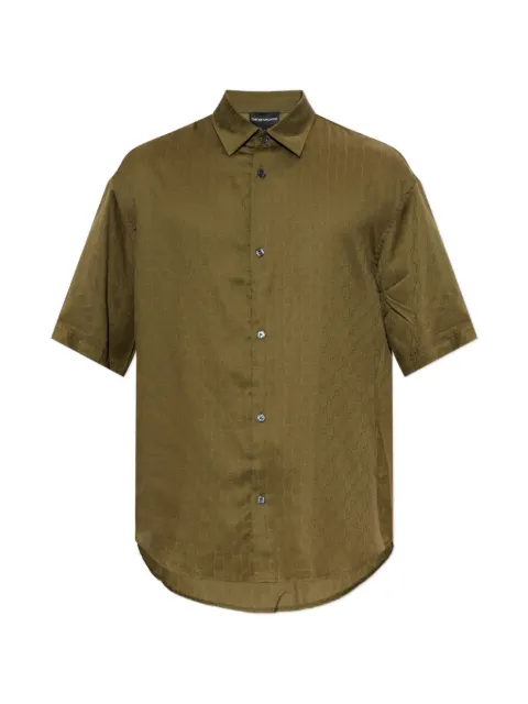 Emporio Armani camisa en jacquard con corte regular