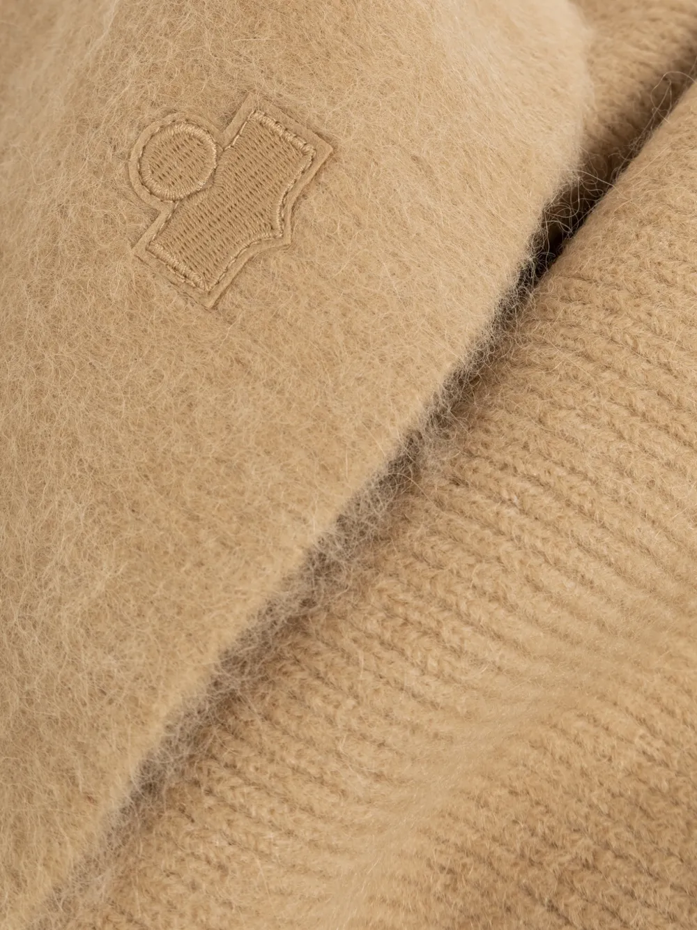 ISABEL MARANT Peliz sjaal met geborduurd logo Beige