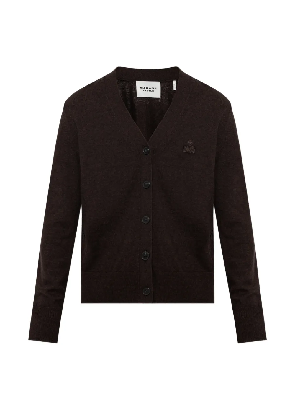 MARANT ÉTOILE Karina logo-patch V-neck cardigan - Braun