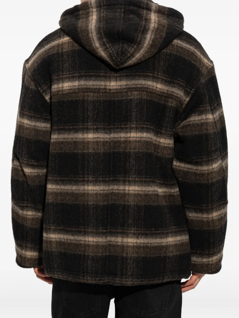 MARANT Kiril hooded check jacket Zwart