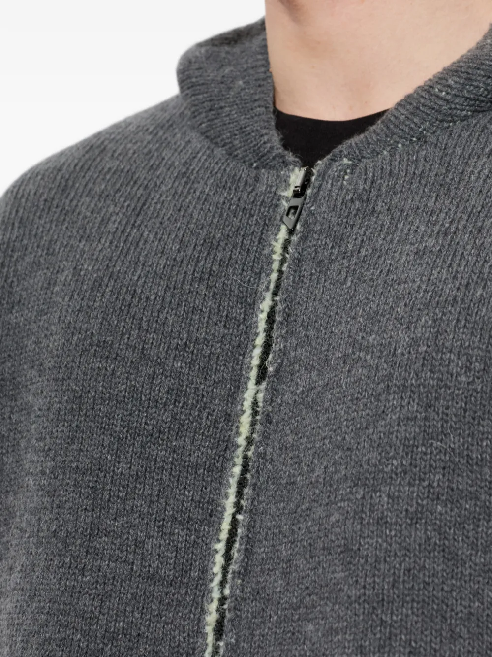 Diesel Hoodie met dubbele textuur en rits Grijs