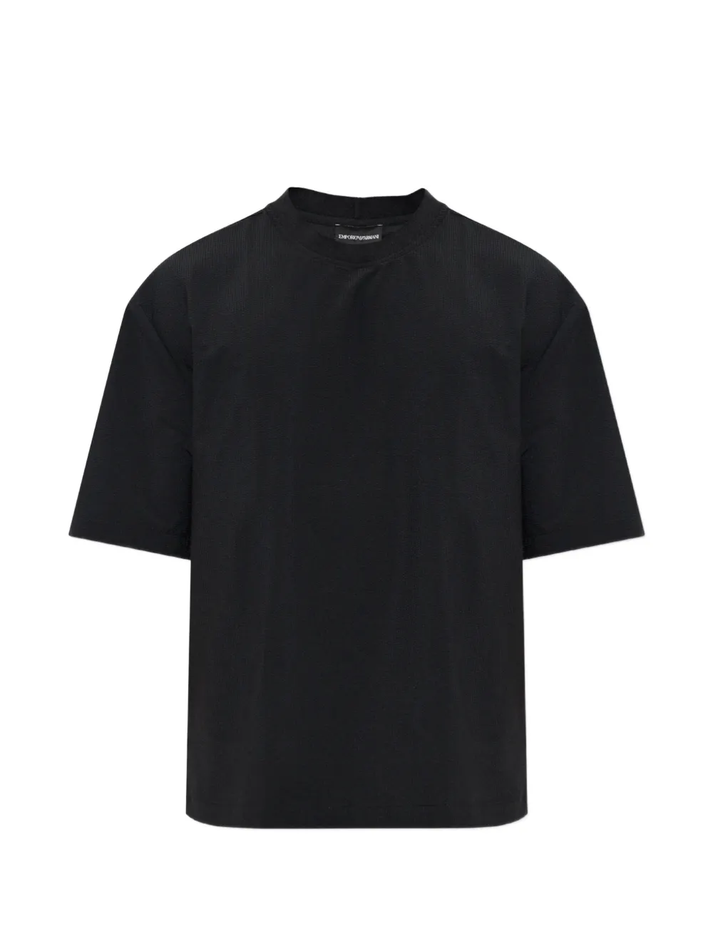 Emporio Armani seersucker-fabric T-shirt - Nero