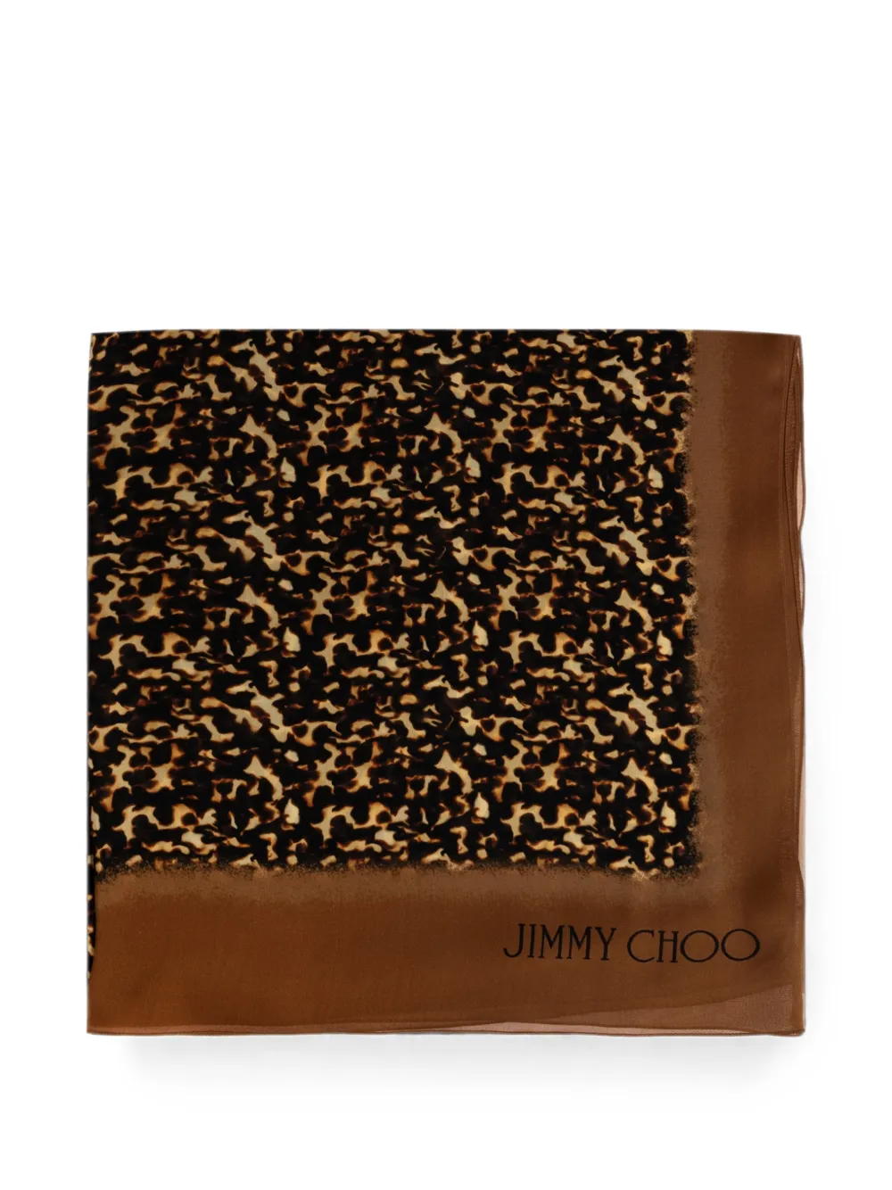 Jimmy Choo silk scarf with animal motif - Marrone