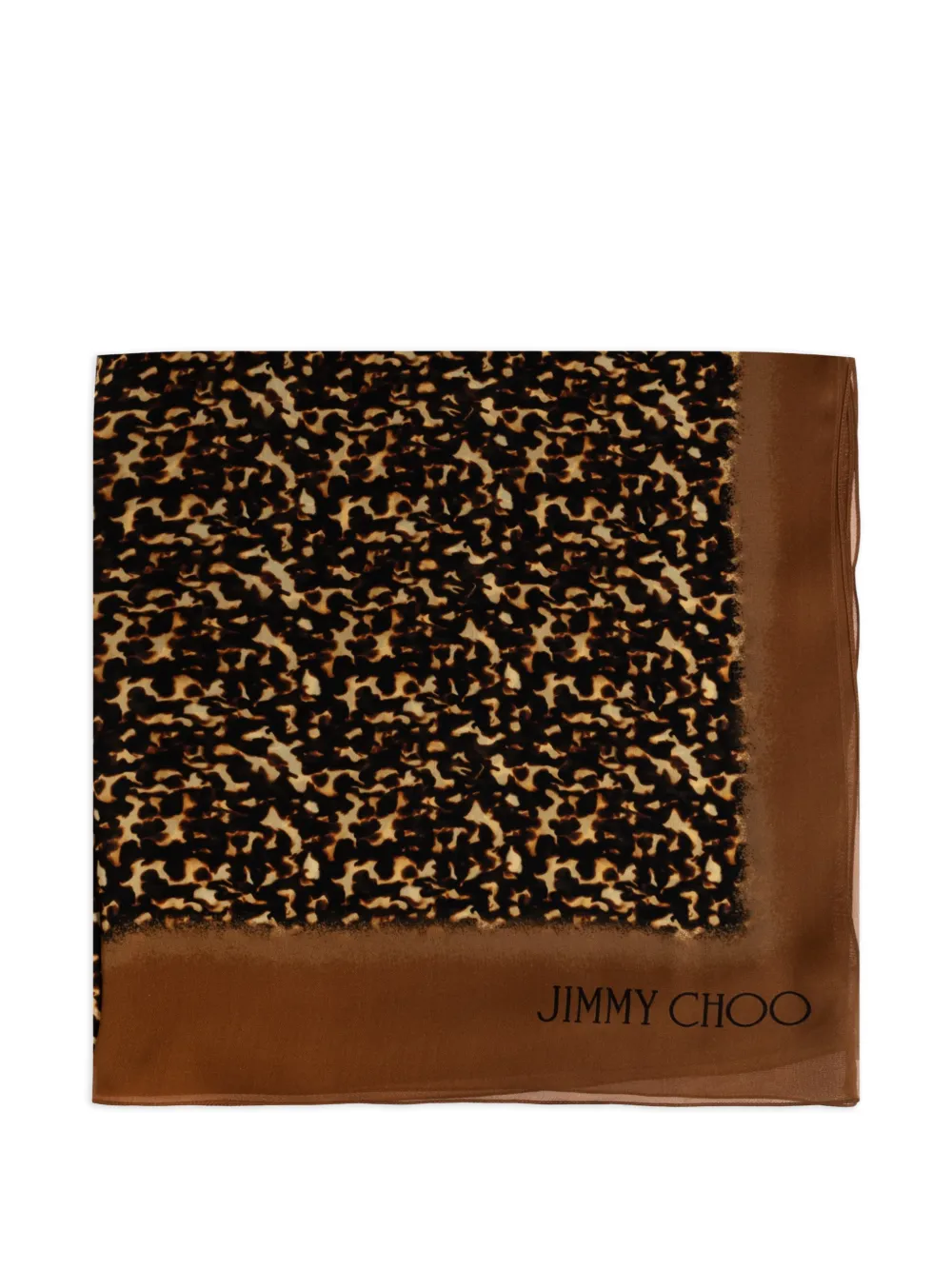 Jimmy Choo silk scarf with animal motif - Marrone