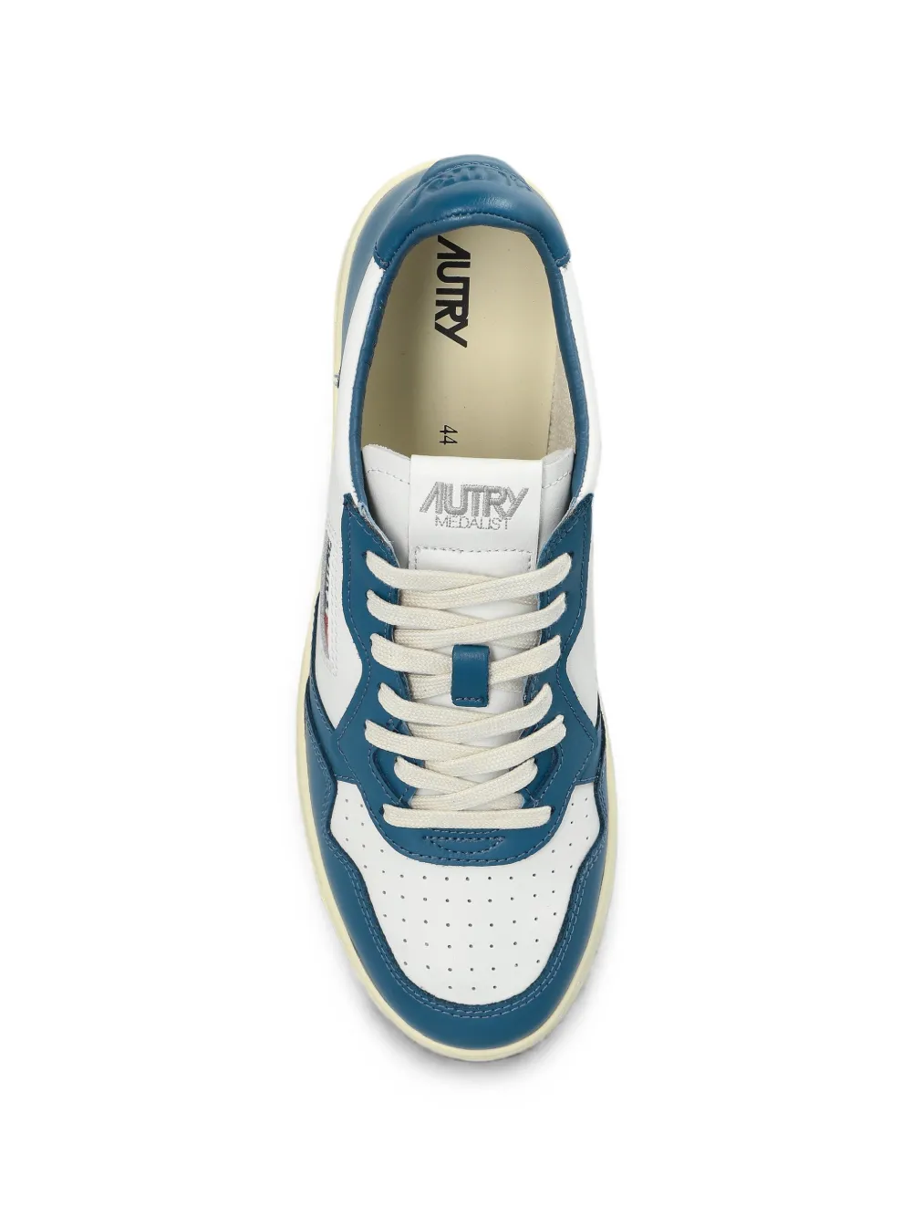 Autry Medalist low bicolor sneakers in white and mallard blue leather Wit