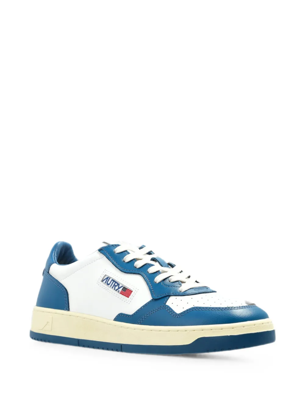Autry Medalist low bicolor sneakers in white and mallard blue leather Wit