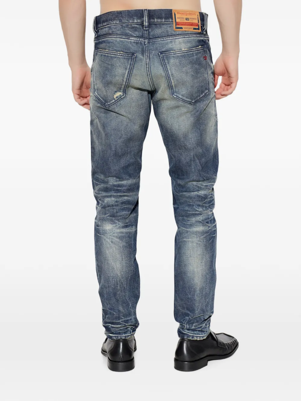 Diesel 2019 D-Strukt gerafelde jeans Blauw