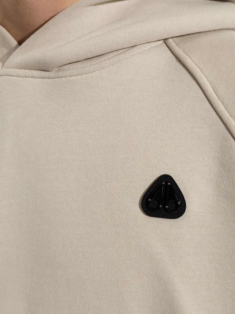 Moose Knuckles Yul hoodie met logo-patch en raglan mouwen Beige