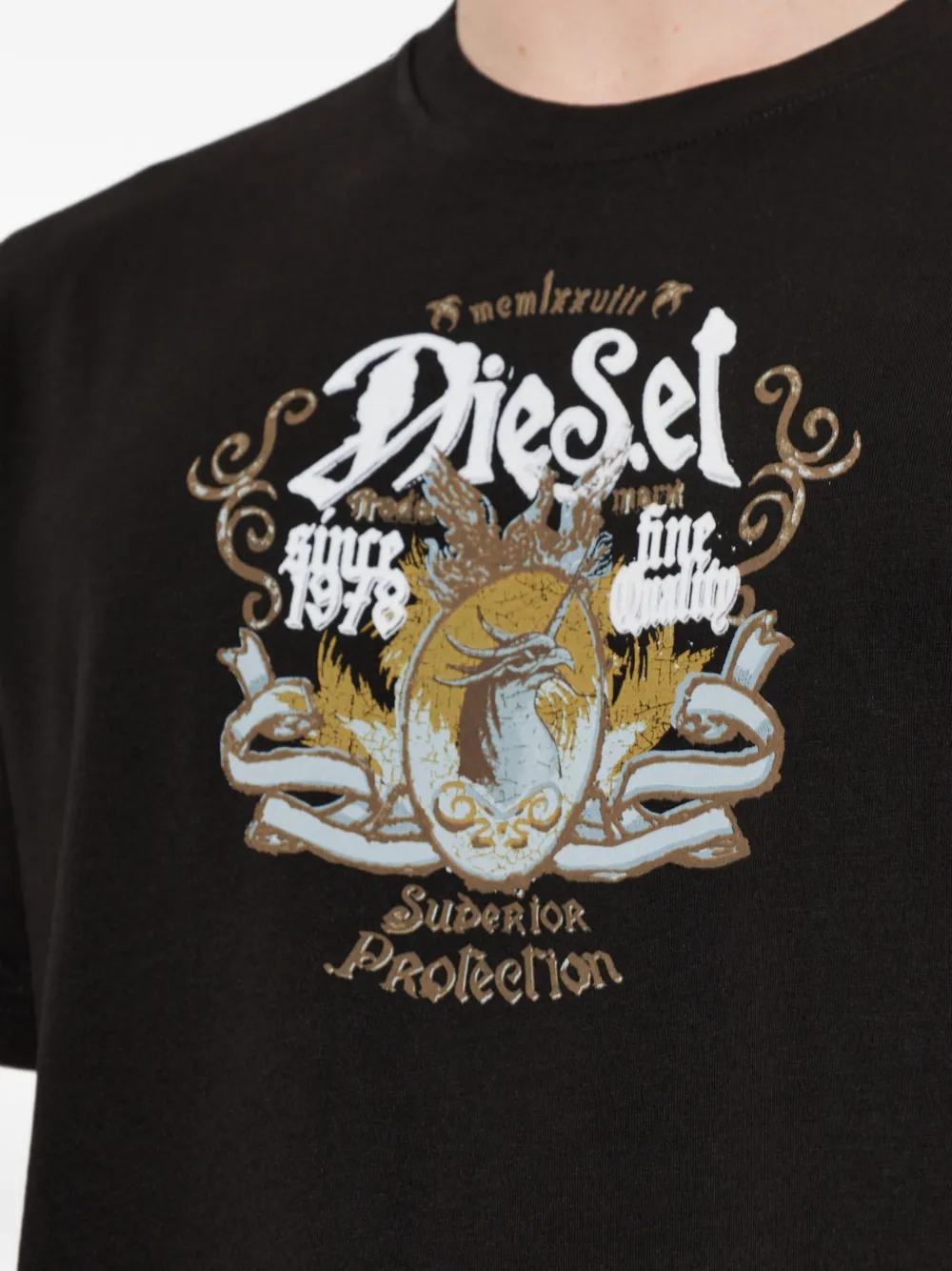 Diesel T-shirt met grafische print Zwart