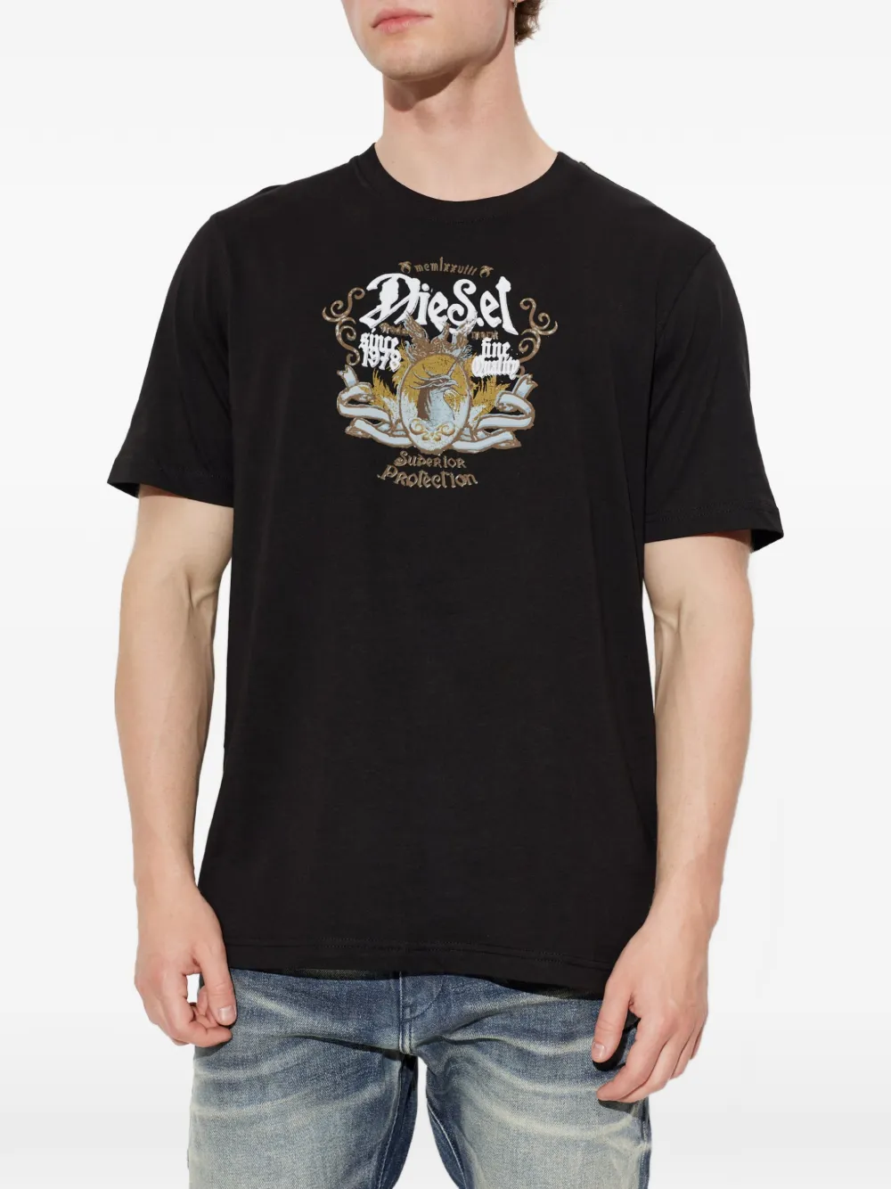 Diesel T-shirt met grafische print Zwart