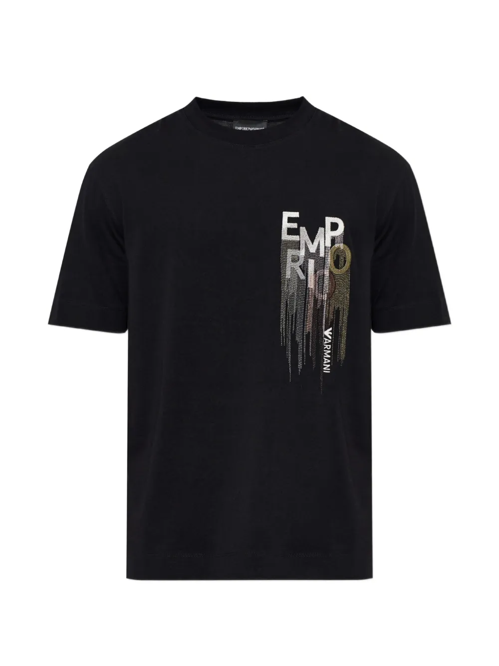 Emporio Armani heavy-jersey T-shirt with embroidered logo - Nero