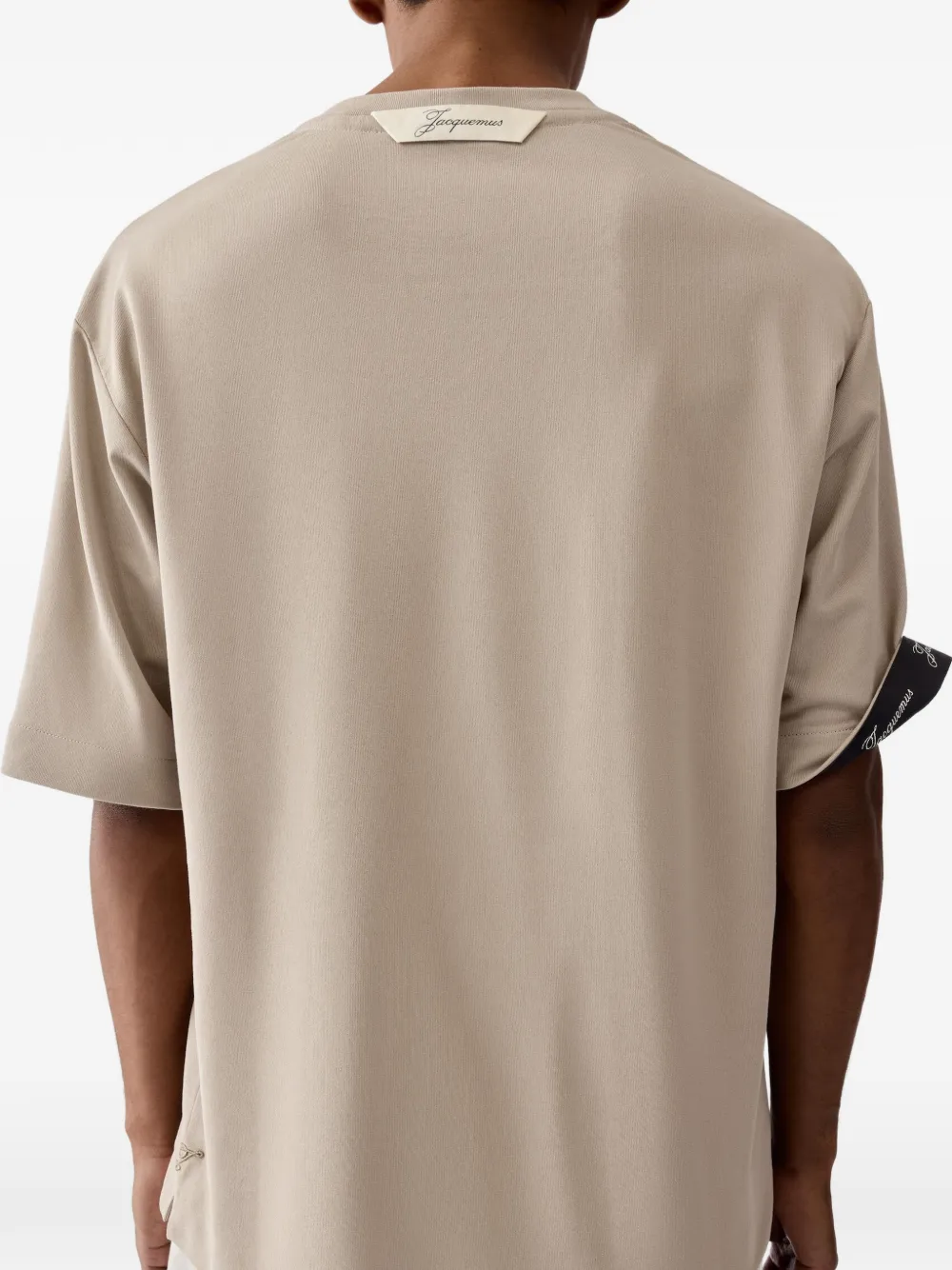 Jacquemus The Rond Carré T-shirt met korte mouwen Beige