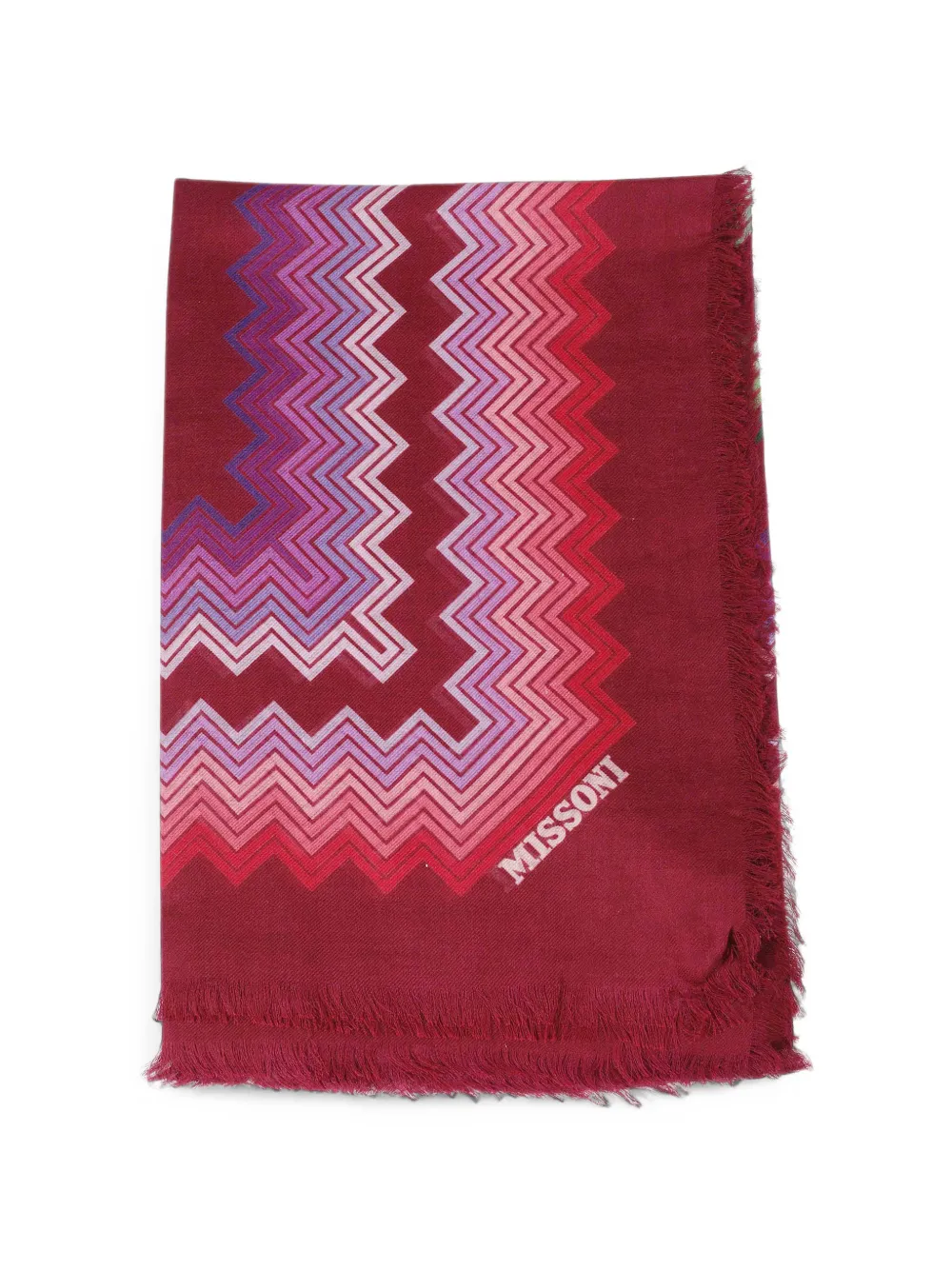 Missoni zigzag-print fringed scarf - Rosso