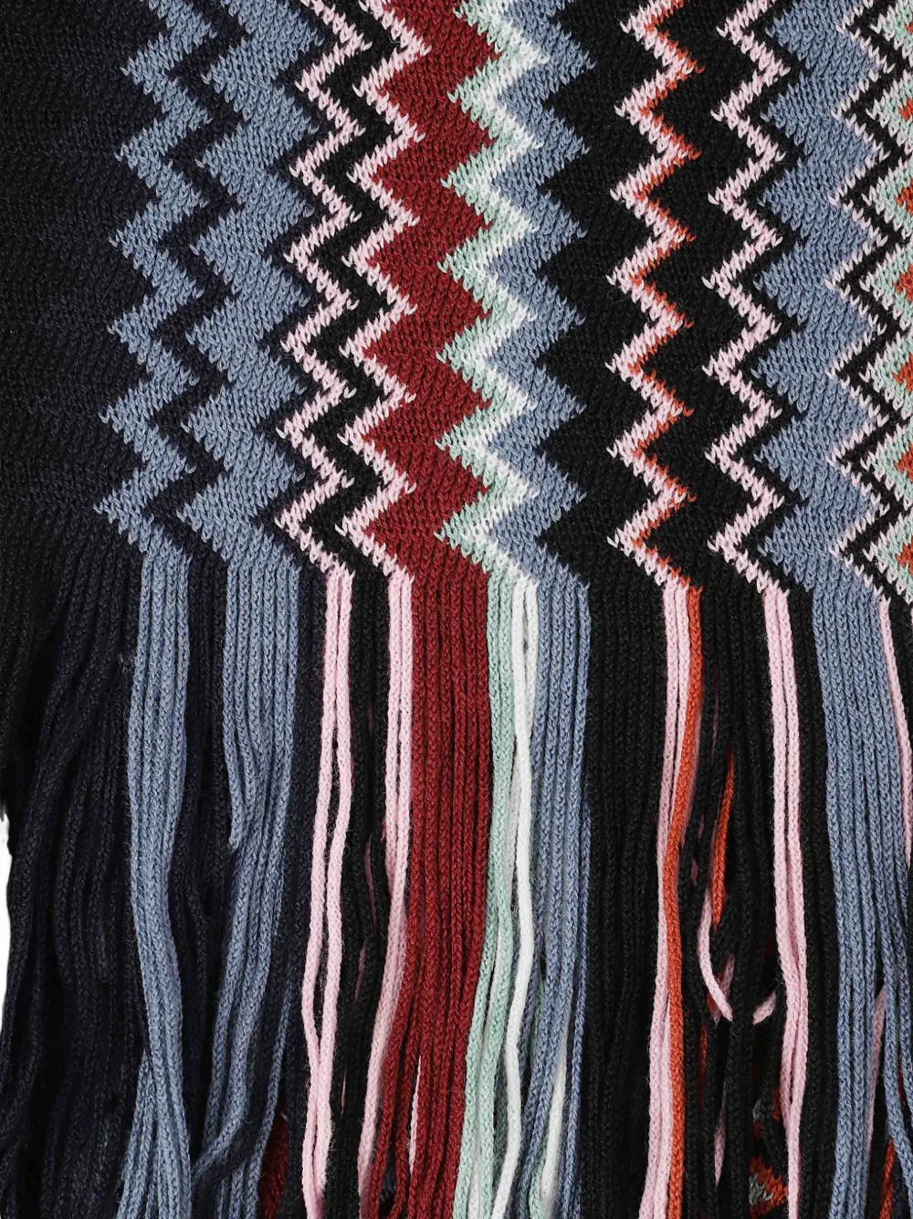 Missoni Sjaal met franje en zigzagprint Zwart