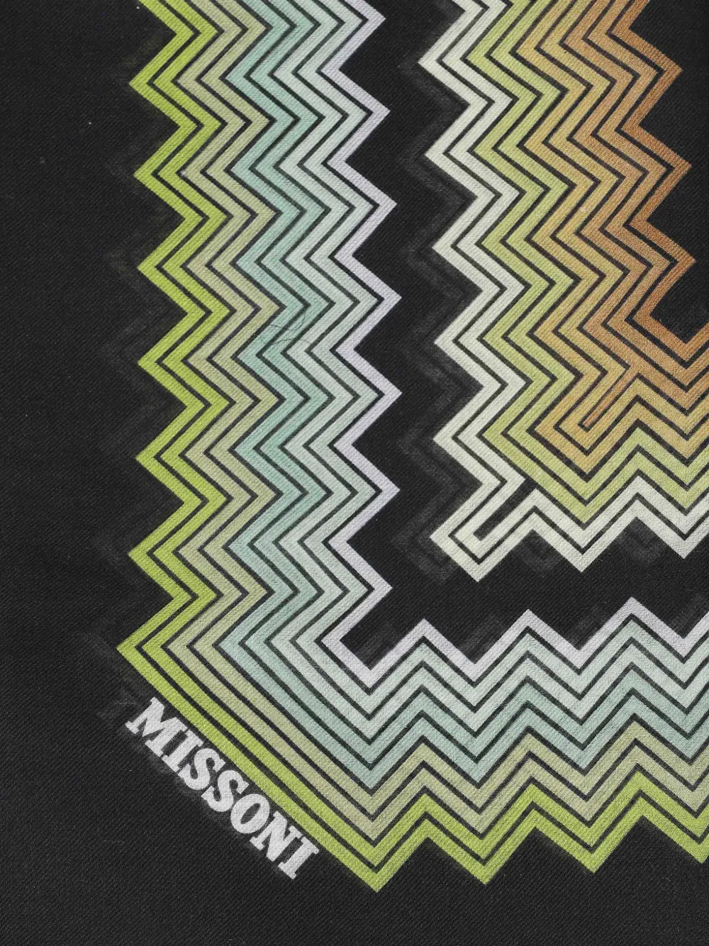 Missoni Sjaal met franje en zigzagprint Zwart