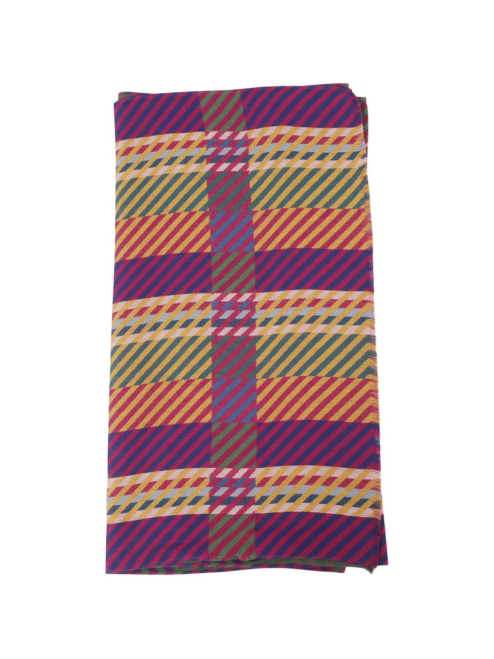 Missoni check-pattern fringed-edge scarf - Rosa