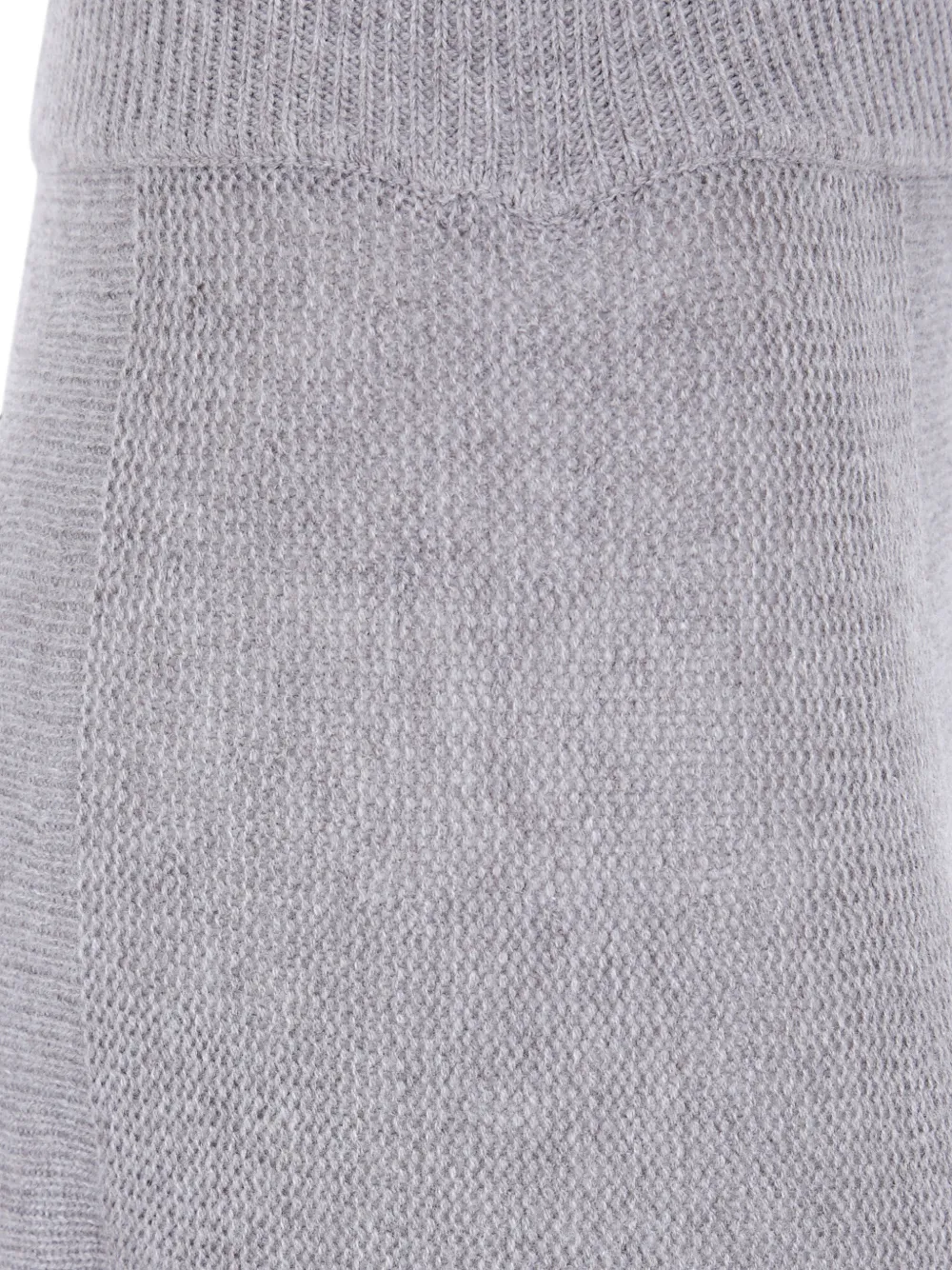 Emporio Armani Fine-knit Flared Midi Skirt in Grey, view 3