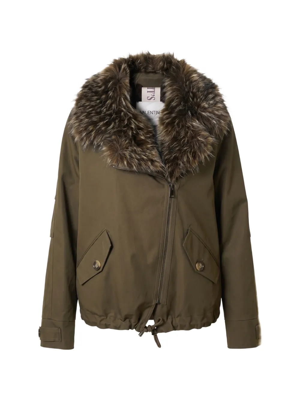 VALENTINI 1972 faux-fur collar drawstring jacket - Grün