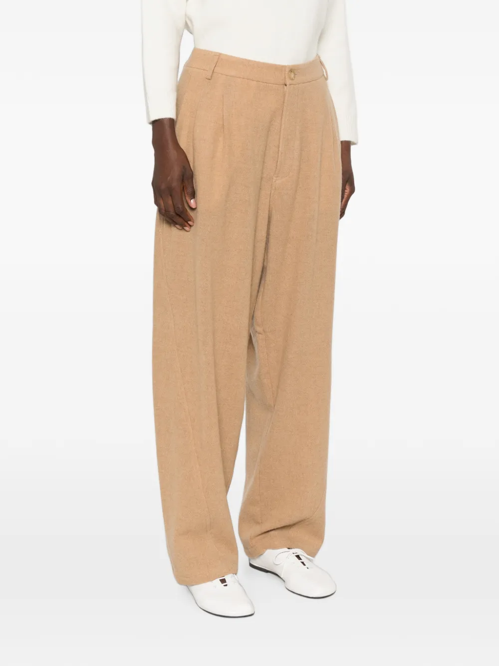 DARKPARK Phebe wollen plooibroek Beige