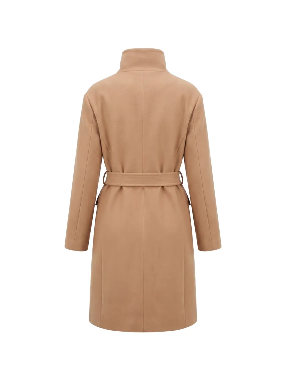 PINKO Jas van wolblend met hoge hals en riem Beige