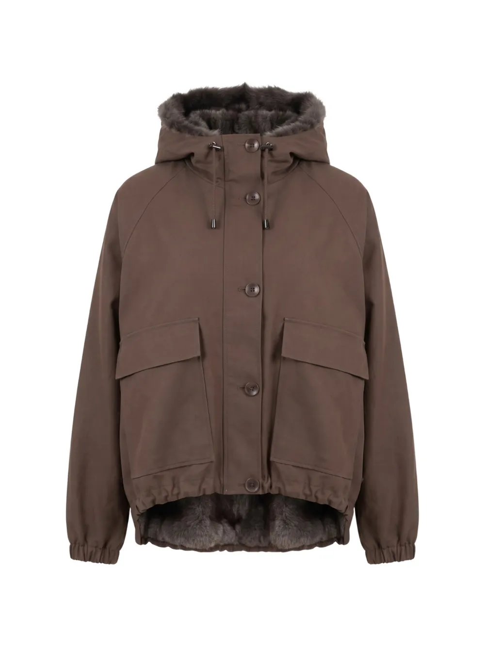 VALENTINI 1972 hooded raglan-sleeve coat - Marrone