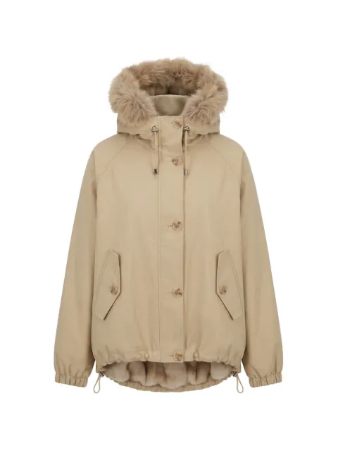 VALENTINI 1972 faux-fur trim hooded coat
